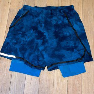 Surge Shorts *Bold Lines* Tidal Dye Hawaiian Blue